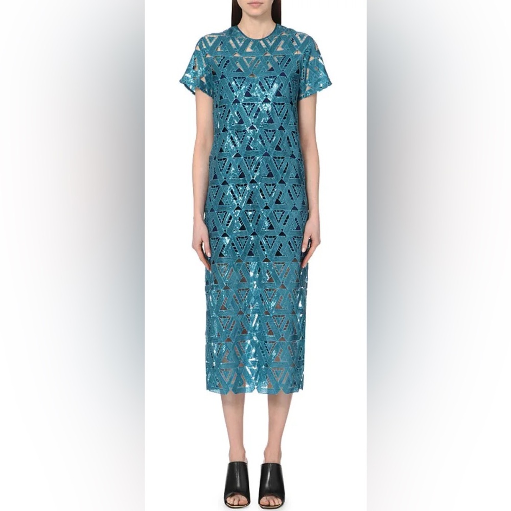Self-Portrait Sequin embellished mesh dress.
